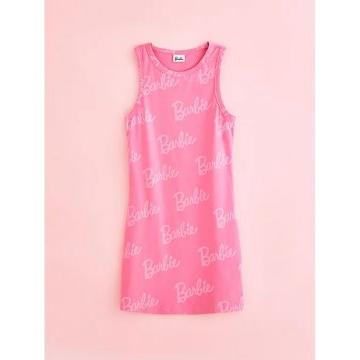 G21 Barbie Bright Pink Slogan Midi Dress