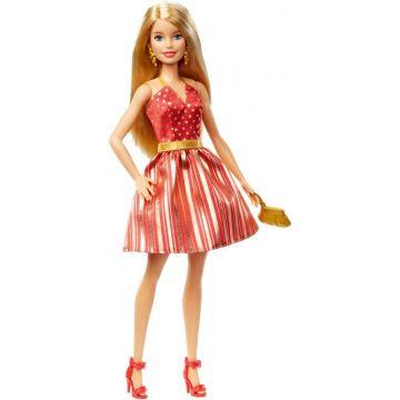 Budget Red and Gold Dress Holiday Barbie (blonde)