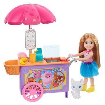 Barbie® Club Chelsea™ Doll and Snack Cart Playset, 6-in Blonde with Pet and Accessories