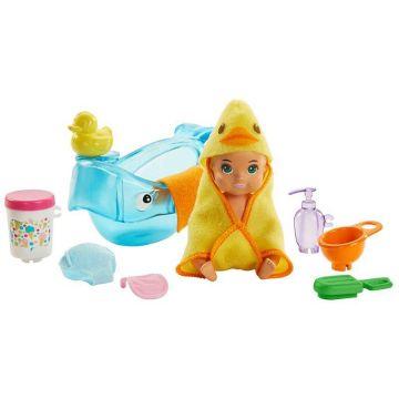 Barbie® Skipper™ Babysitters Inc.™ Feeding and Bath-Time Playset with Color-Change Baby Doll, Tub and 6 Accessories