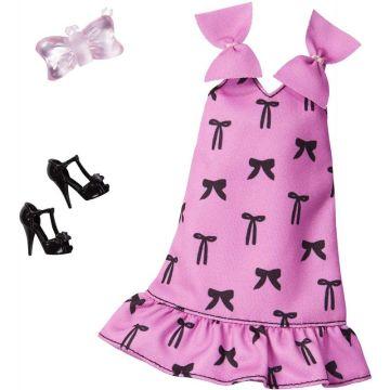 Barbie Fashion Pack in Pink Bow Print Dress, Black Shoes and Bow Bag