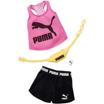 Barbie Clothes: Puma Branded Outfit Doll with 2 Accessories, Shorts Set, Multicolor
