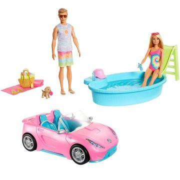 Barbie® Gift Set with Convertible Car, Pool, Barbie® Doll and Ken™ Doll in Swimwear