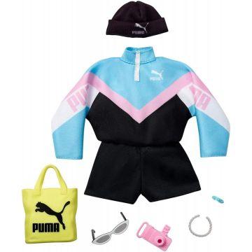 Barbie Storytelling Fashion Pack of Doll Clothes Inspired by Puma Sport Jumpsuit and 6 Accessories Dolls