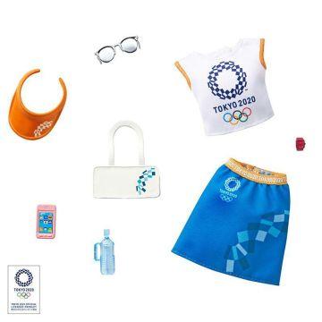 Barbie® Storytelling Fashion Pack of Doll Clothes Inspired by the Olympic Games Tokyo 2020: Top, Skirt and 6 Accessories for Barbie® Dolls
