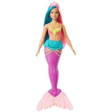 Barbie Dreamtopia™ Mermaid Doll, 12-inch, Teal and Pink Hair, with Tiara