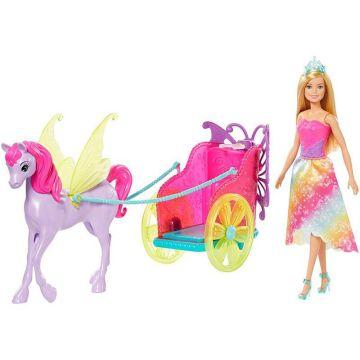 Barbie™ Dreamtopia Princess Doll, 11.5-in Blonde, with Fantasy Horse and Chariot
