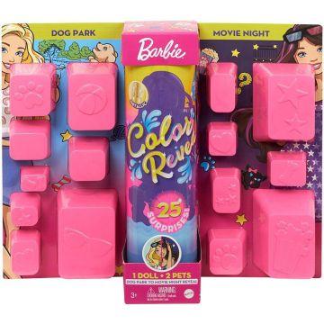 Barbie® Day-to-Night Color Reveal™ Doll with 25 Surprises & Dog Park-to-Movie Night Transformation