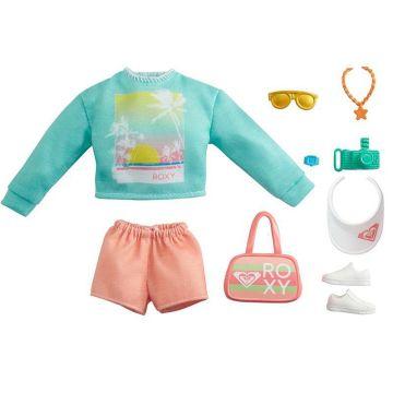 ​Barbie® Storytelling Fashion Pack of Doll Clothes Inspired by Roxy: Sweatshirt with Roxy Graphic, Orange Shorts & 7 Beach-Themed Accessories for Barbie® Dolls Including Camera