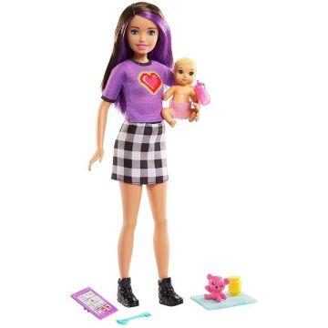 ​Barbie® Skipper™ Babysitters Inc.™ Doll & Accessories Set with 9-in / 22.86-cm Brunette Skipper™ Doll, Baby Doll & 4 Storytelling Pieces