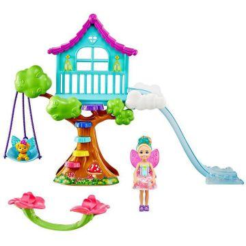​Barbie™ Dreamtopia Chelsea™ Fairy Doll and Fairytale Treehouse Playset with Seesaw, Swing, Slide, Pet and Accessories