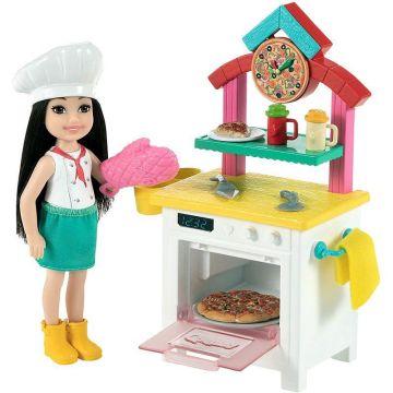 ​Barbie® Chelsea® Can Be Pizza Chef Playset with Brunette Chelsea® Doll (6-in), Pizza Oven, 2 Spice Shakers, Pizza Pan & More