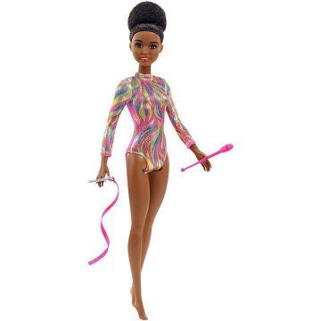 Barbie® Rhythmic Gymnast Brunette Doll (12-in/30.40-cm), Leotard & Accessories