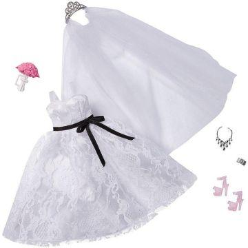 ​Barbie® Fashion Pack: Bridal Outfit for Barbie® Doll with Wedding Dress, Veil, Shoes, Necklace, Bracelet & Bouquet