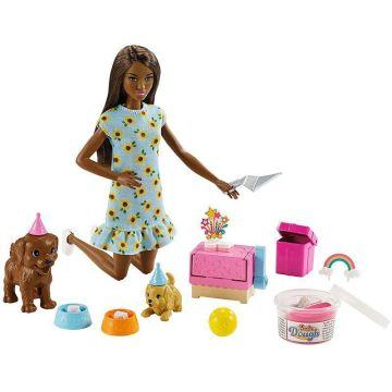 Barbie® Doll and Puppy Party Playset with Puppies, Dough and Cake Mold