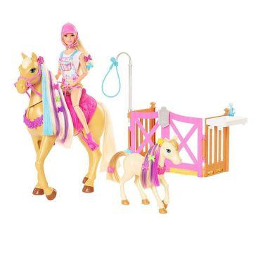 Barbie® Groom 'n Care Playset with Doll, 2 Horses & 20+ Accessories, 3 to 7 Year Olds
