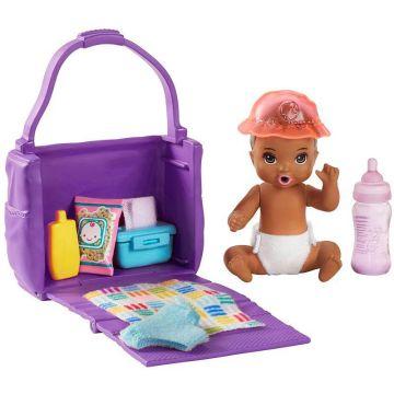 ​Barbie® Skipper™ Babysitters Inc.™ Feeding and Changing Playset with Color-Change Baby Doll, Open-and-Close Diaper Bag and 7 Accessories