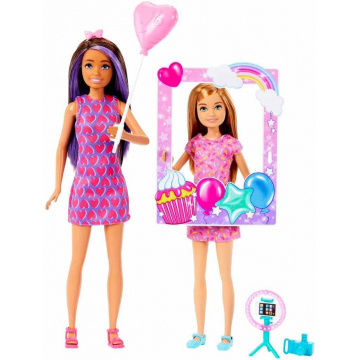 Barbie Celebration Fun Photobooth Playset With Skipper & Stacie Dolls & Accessories