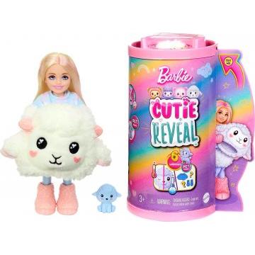 Barbie Cutie Reveal Cozy Cute Tees Series Chelsea Doll & Accessories, Plush Lamb, Blonde Small Doll