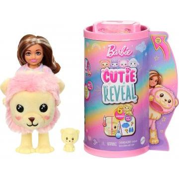 Barbie Cutie Reveal Cozy Cute Tees Series Chelsea Doll & Accessories, Plush Lion, Brunette Small Doll