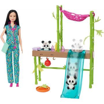 Barbie Doll And Accessories, Panda Care And Rescue Playset With Color-Change And 20+ Pieces