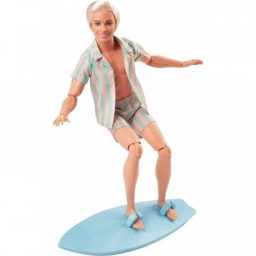 Barbie the Movie Ken Doll Wearing Pastel Striped Beach Matching Set