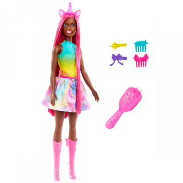 Barbie Unicorn Doll With 7-inch-Long Fantasy Hair & Accessories For Styling Play