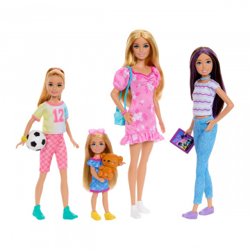 Barbie Sister Doll Set With Clothes & Accessories, Includes Barbie, Skipper, Stacie, & Chelsea