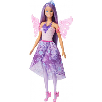 Barbie Fashion Fantasy Pack Doll with Clothes and Accessories, Doll with 8 accessories, such as mermaid tail, fairy wings, royal necklaces, shoes and more than 10 looks