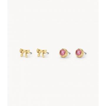 Barbie™ x Fossil Limited Edition Gold-Tone Stainless Steel Earrings Set