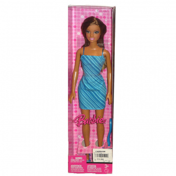 Barbie Doll with blue striped dress
