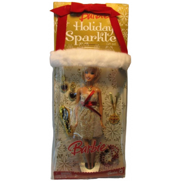 Holiday Sparkle Barbie Doll Giftset (Blonde, Gold & Red)