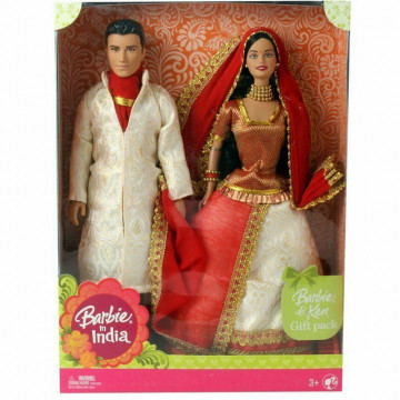 Barbie and Ken in India Gift Set Limited Edition White & Red Dolls