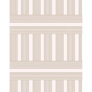 'Roman Holiday Grid' Wallpaper by Barbie™ - Taupe