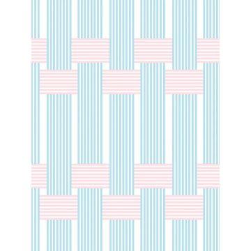 'Roman Holiday Woven' Wallpaper By Barbie™ - Baby Blue / Pink