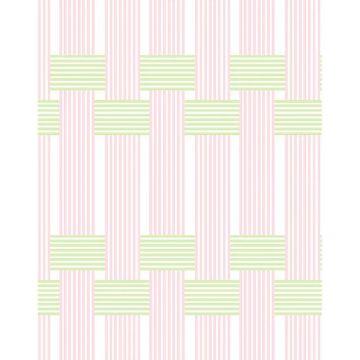 'Roman Holiday Woven' Wallpaper By Barbie™ - Pink Green