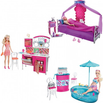 Barbie Furniture and Doll Set