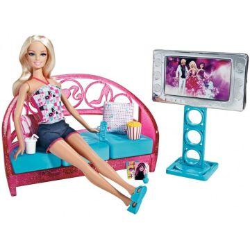 Barbie Movies To Munchies Living Room and Barbie Doll Set