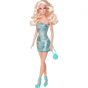 Barbie Glam doll with sparkly pink mini dress