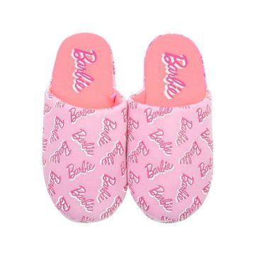 Barbie x Vanilla Underground All Over Print Logo Pink Polyester Womens Slippers