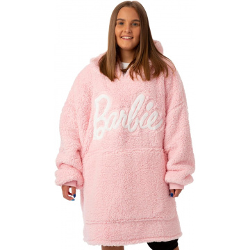 Barbie Pink Full Sherpa Blanket Hoodie for Women
