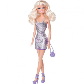Barbie Glam doll with sparkly pink mini dress