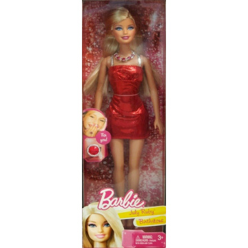 July Ruby Birthstone Barbie Doll (Kroger) red