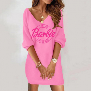 Casual dress with Come on Barbie Let's Go Party print