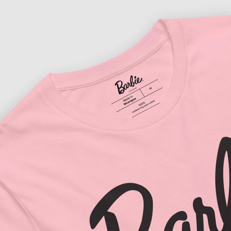 Barbie Script Logo Unisex Pink T-Shirt - 3076234_4136 BarbiePedia