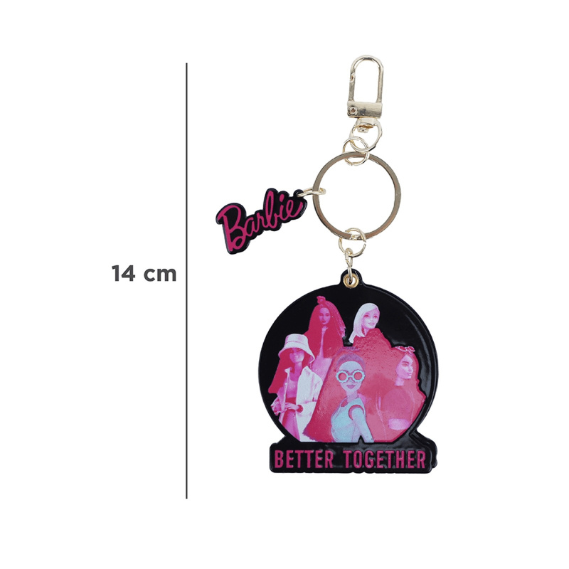 Barbie Keychain With Black Synthetic Mirror 14 Cm - 7500655038807