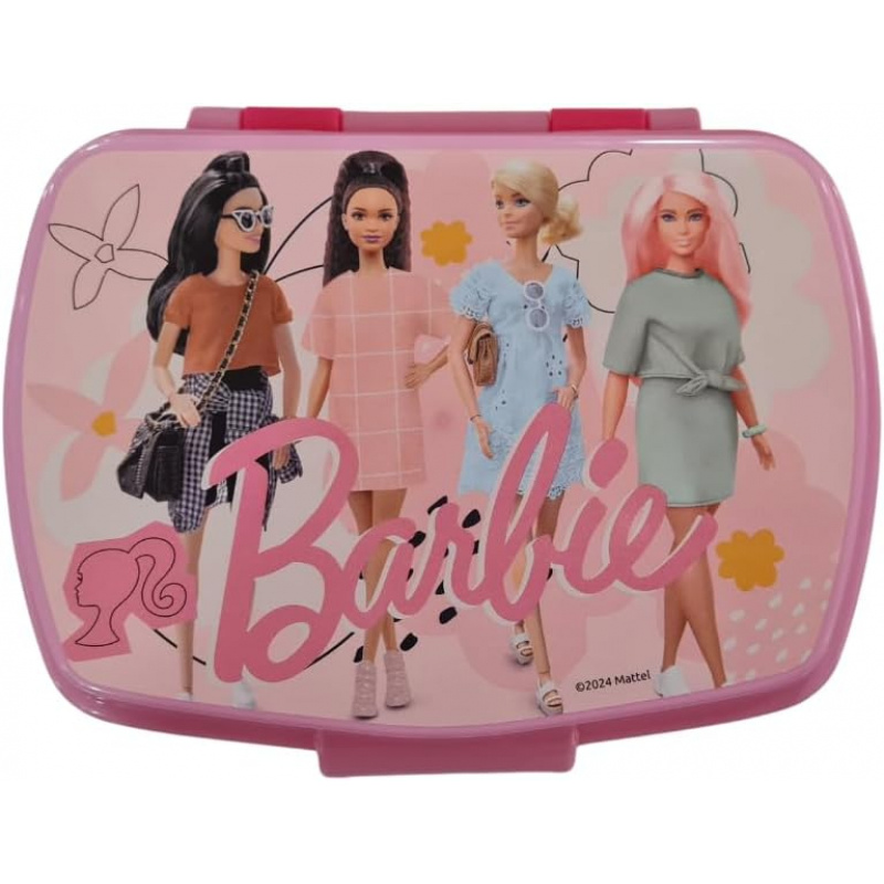 Stor - Barbie Sandwich Box - Children's Lunch Box in Pink Tones with Barbie Drawing - Perfect for the Little Ones' Lunch or Snack - 1 Compartment - 17x13x6 cm