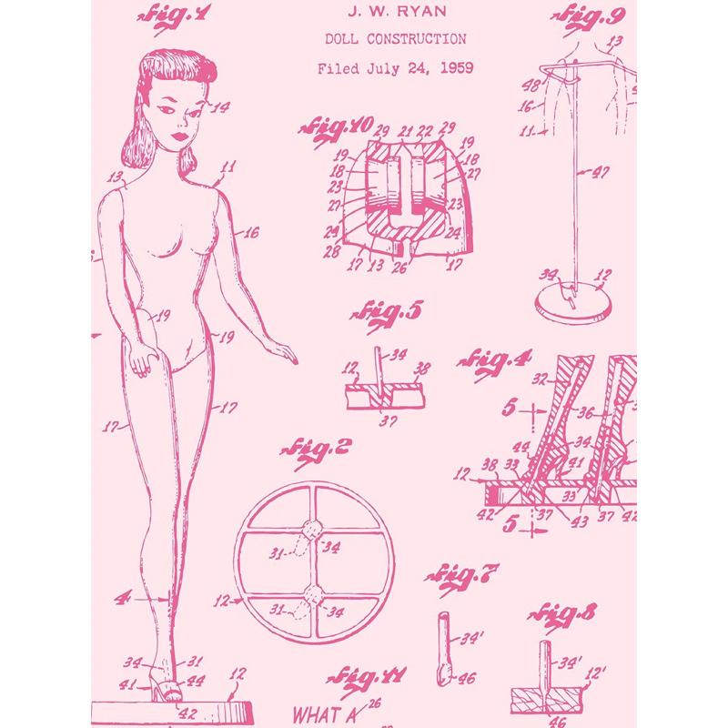 'Barbie™ Blueprint' Wallpaper by Barbie™ - Berry Pink ...