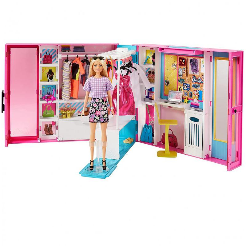 Closet de Luxo da Barbie + Boneca Barbie Fashionista GBK12 - GAMES &  ELETRONICOS