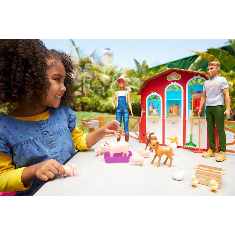 Mattel sweet orchard farm barn playset with barbie & ken dolls sale